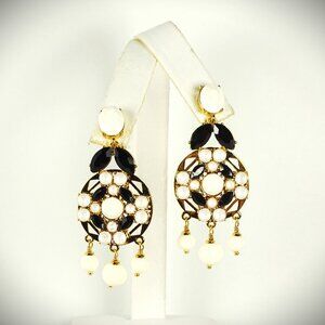 KATE SPADE Gold Plated Mulitcolor Resin & Crystal Chandelier Earrings